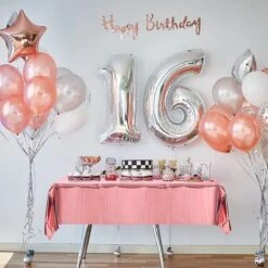 Partizzle 2x Rose Goud Plastic Wegwerp Tafelkleed Set - Verjaardag Bruiloft Sweet 16 Versiering - Feest Decoratie - 274 X 137 Cm -Merkloos Verkoopwinkel 1200x1200 3209
