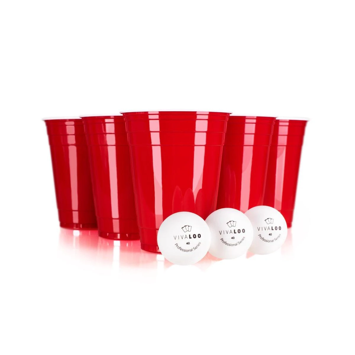 VIVALOO Bierspel – Drankspel - Set Van 100 Plastic Bekers En 12 Beer Pong Ballen – Feest Wegwerpbekers – Rood - 455 Ml 2 VIVALOO Bierspel – Drankspel - Set Van 100 Plastic Bekers En 12 Beer Pong Ballen – Feest Wegwerpbekers – Rood - 455 Ml - Afbeelding 2