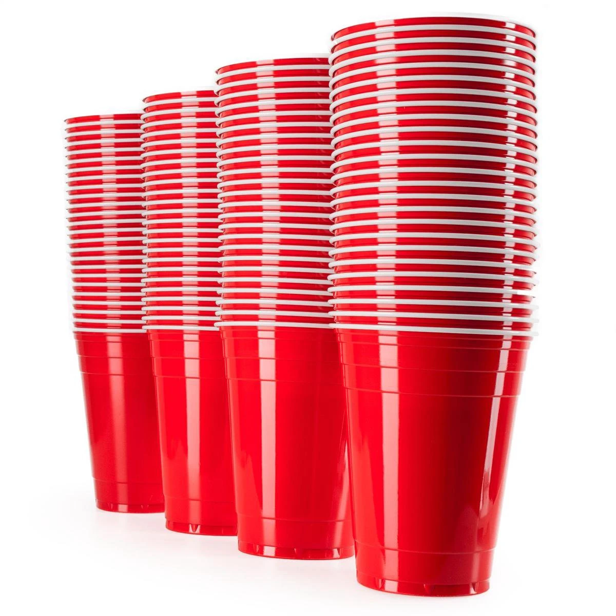 VIVALOO Bierspel – Drankspel - Set Van 100 Plastic Bekers En 12 Beer Pong Ballen – Feest Wegwerpbekers – Rood - 455 Ml 3 VIVALOO Bierspel – Drankspel - Set Van 100 Plastic Bekers En 12 Beer Pong Ballen – Feest Wegwerpbekers – Rood - 455 Ml - Afbeelding 3