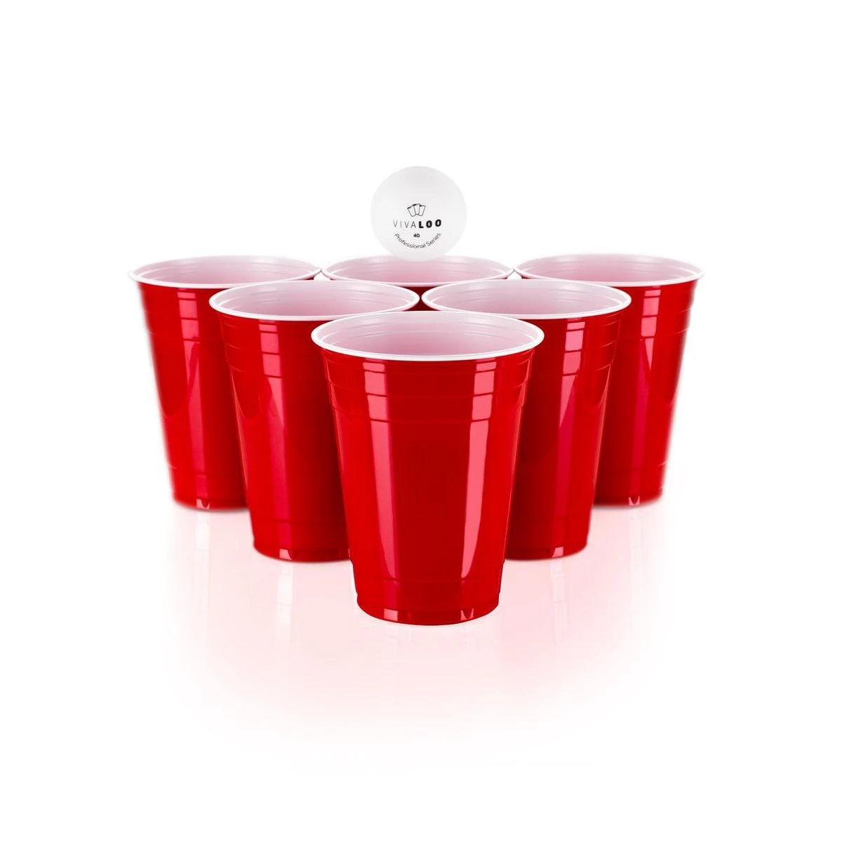 VIVALOO Bierspel – Drankspel - Set Van 100 Plastic Bekers En 12 Beer Pong Ballen – Feest Wegwerpbekers – Rood - 455 Ml 6 VIVALOO Bierspel – Drankspel - Set Van 100 Plastic Bekers En 12 Beer Pong Ballen – Feest Wegwerpbekers – Rood - 455 Ml - Afbeelding 6
