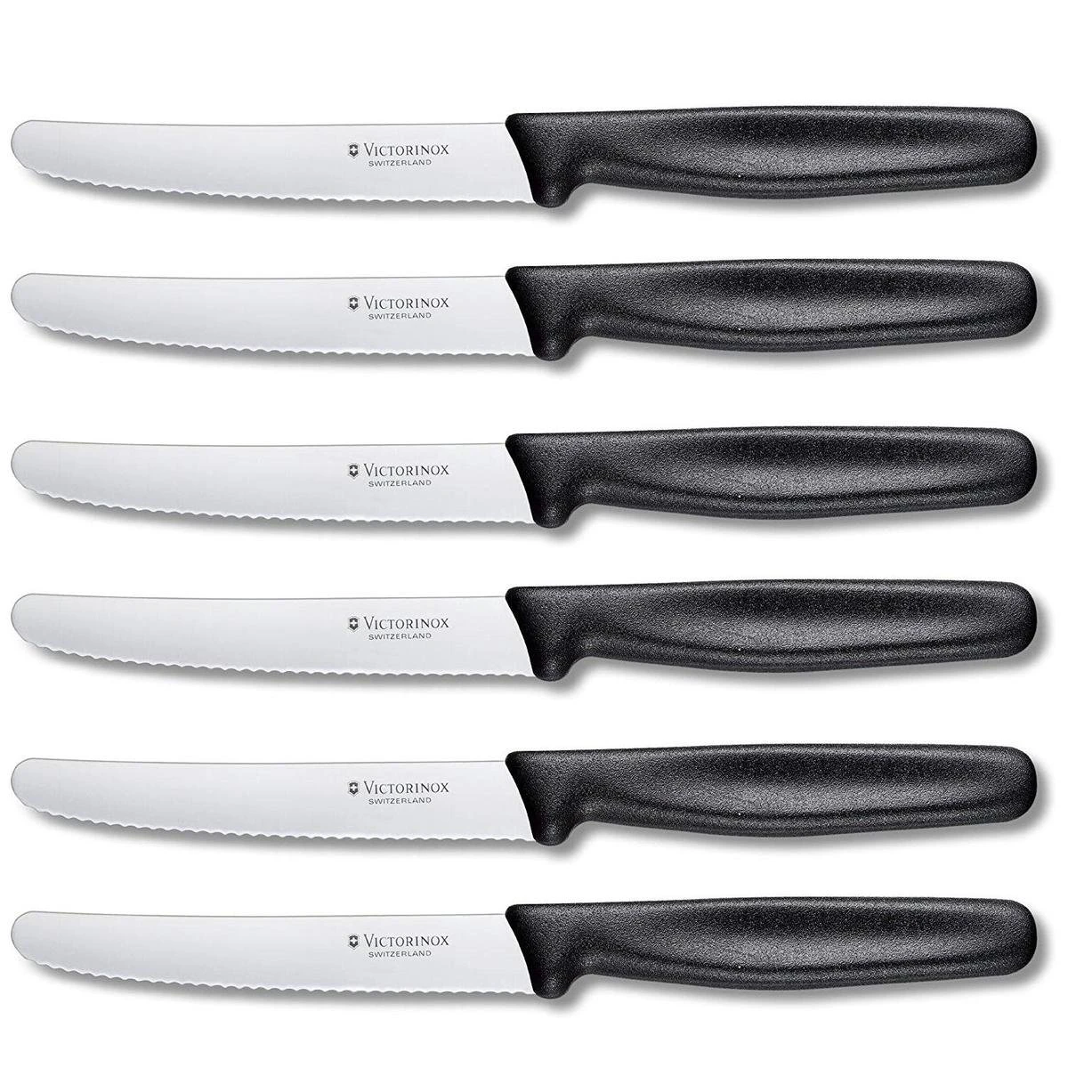 Victorinox Tafelmessen - 6-Delig - Zwart - Recht Heft 2 Victorinox Tafelmessen - 6-Delig - Zwart - Recht Heft - Afbeelding 2