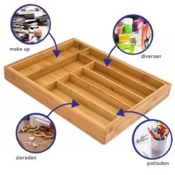 ACAZA Uitschuifbare Bestekbak In Bamboe Hout, Besteklade Met 7 Tot 9 Vakken, Ladeverdeler, Opbergbak, Bestekcassette, Verstelbaar -Merkloos Verkoopwinkel 1200x1200 393