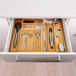 ACAZA Uitschuifbare Bestekbak In Bamboe Hout, Besteklade Met 7 Tot 9 Vakken, Ladeverdeler, Opbergbak, Bestekcassette, Verstelbaar -Merkloos Verkoopwinkel 1200x1200 396