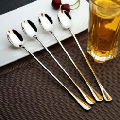Somstyle Lange Lepels Set 19.5 CM Geschikt Voor Dessert, Latte Macchiato, Yoghurt, Cocktail Of Koffie - 6 Stuks - RVS - Zilver -Merkloos Verkoopwinkel 1200x1200 416