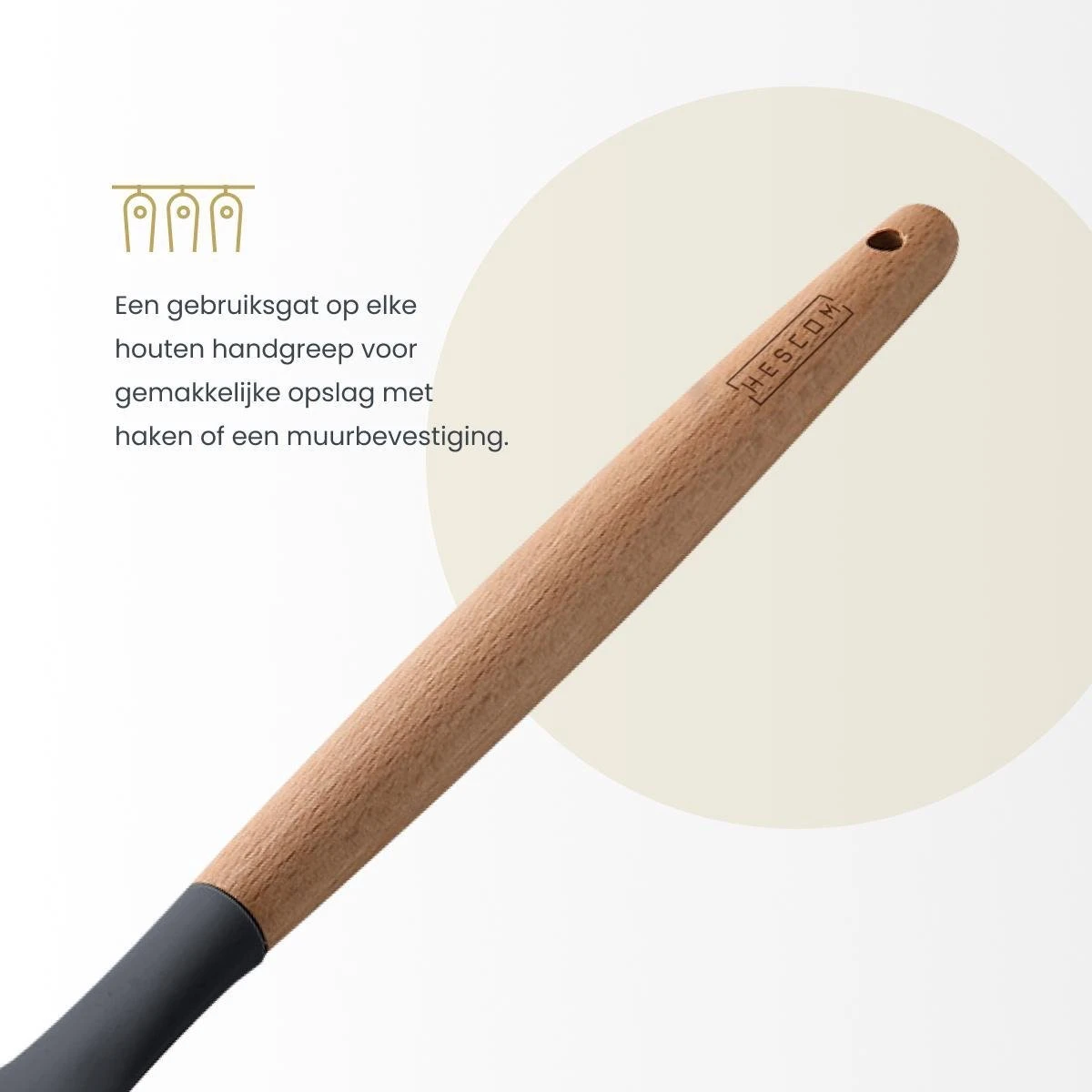 Hescom Siliconen Gesloten Opscheplepel Met Anti-aanbaklaag - Keukengerei Met Ergonomisch Design - Hittebestendige Serveerlepel - Vaatwasservriendelijk 3 Hescom Siliconen Gesloten Opscheplepel Met Anti-aanbaklaag - Keukengerei Met Ergonomisch Design - Hittebestendige Serveerlepel - Vaatwasservriendelijk - Afbeelding 3
