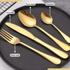 SensaHome - 20-Delige Bestek Set - Inclusief Mes/Vork/Lepel - 4 Personen - Goud 34 SensaHome - 20-Delige Bestek Set - Inclusief Mes/Vork/Lepel - 4 Personen - Goud -Merkloos Verkoopwinkel 1200x1200 45