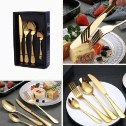 SensaHome - 20-Delige Bestek Set - Inclusief Mes/Vork/Lepel - 4 Personen - Goud 35 SensaHome - 20-Delige Bestek Set - Inclusief Mes/Vork/Lepel - 4 Personen - Goud -Merkloos Verkoopwinkel 1200x1200 46
