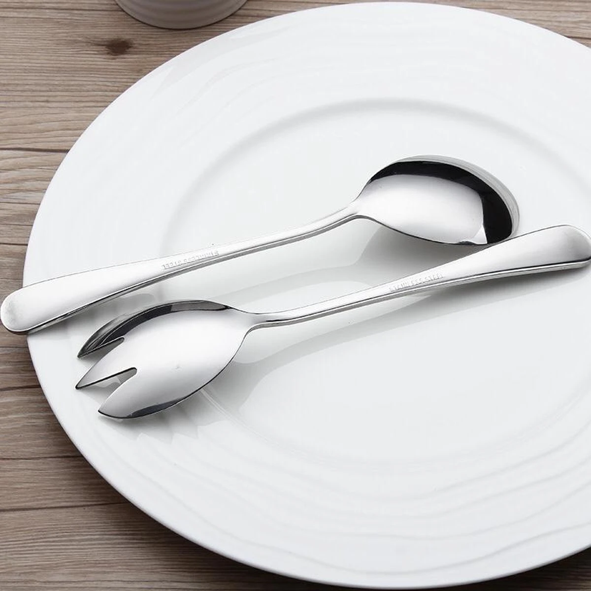 Alheco Klein Slabestek - Voor 2/3 Persoons Saladekommen - 2-delig Saladebestek - Zilver 3 Alheco Klein Slabestek - Voor 2/3 Persoons Saladekommen - 2-delig Saladebestek - Zilver - Afbeelding 3