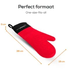 KitchenLove Ovenwanten - 2 Stuks Ovenhandschoenen - Hittebestendig Tot 250 °C - Siliconen - Rood -Merkloos Verkoopwinkel 1200x1200 633