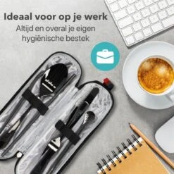 Damster Reisbestek - Verbeterde Versie - Meeneem Bestek Rvs - Reis Bestekset To Go - Incl. Herbruikbare Rietjes - Eenpersoons - Achtdelig - Zwart -Merkloos Verkoopwinkel 1200x1200 66