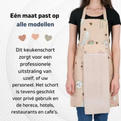 Merkloos Tulipa Keukenschort Met Handdoek | Coffee | Kookschort - 55 X 75cm | Handdoek - 30 X 50 | Keukenschort Dames | Keukenschort Voor Vrouwen | Katoen -Merkloos Verkoopwinkel 1200x1200 667
