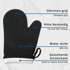 Westerhof Premium Ovenwanten – Siliconen Ovenhandschoenen - Bescherming Tot 230°C– Hittebestendig-Zwart -Merkloos Verkoopwinkel 1200x1200 757
