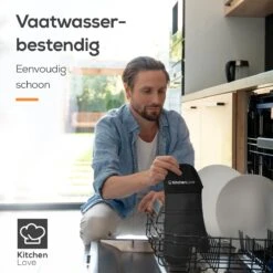 KitchenLove Ovenwanten - 2 Stuks Ovenhandschoenen - Hittebestendig Tot 250 °C - Siliconen - Zwart -Merkloos Verkoopwinkel 1200x1200 792