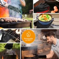 BBQ Handschoenen & Ovenwanten - BBQ Accesoires - Ovenhandschoenen Tot 500°C – Voorkomt Brandwonden Door Extra Lange Armbescherming - Zwart -Merkloos Verkoopwinkel 1200x1200 798