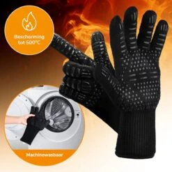 BBQ Handschoenen & Ovenwanten - BBQ Accesoires - Ovenhandschoenen Tot 500°C – Voorkomt Brandwonden Door Extra Lange Armbescherming - Zwart -Merkloos Verkoopwinkel 1200x1200 799