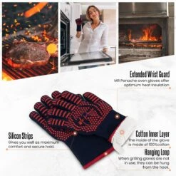 MR. PANACHE Premium BBQ Handschoenen - Ovenhandschoenen - Hittebestendig Tot 500°C - Maximale Grip - Extra Lang Manchet -Merkloos Verkoopwinkel 1200x1200 810