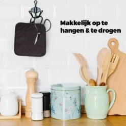 Roegaarden Pannenlappen - Pannenlap - 2 Stuks - Met Insteekvakken - Zwart -Merkloos Verkoopwinkel 1200x1200 871