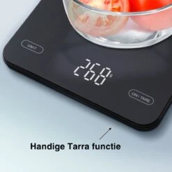 ALJEO Oplaadbare Digitale Precisie Keukenweegschaal - 1g Tot 10kg - Weegschaal Keuken - Tarra Functie - Incl Oplader - Gehard Glas - Zwart -Merkloos Verkoopwinkel 1200x1200 899