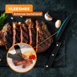 Strex Bestekset 6 Persoons - Zwart - 36-delig - Roestvrij Staal - Lepels, Messen, Vorken En Steakmessen - Hoogwaardige Kwaliteit -Merkloos Verkoopwinkel 1200x1200 9