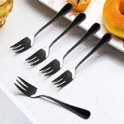 House Of Husk® Gebaksvorkjes - Dessertvorken - Taartvorkjes - Cocktailvorken - Klein Vorkjes - 12 Stuks - RVS - Zwart -Merkloos Verkoopwinkel 1200x1200 91