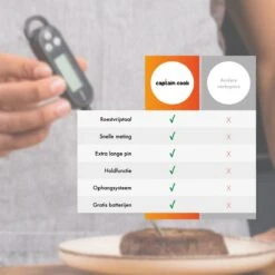 Captain Cook Keukenthermometer - Inclusief E-Kookboek - Vleesthermometer - BBQ Thermometer- Suikerthermometer - Kernthermometer -Merkloos Verkoopwinkel 1200x1200 927