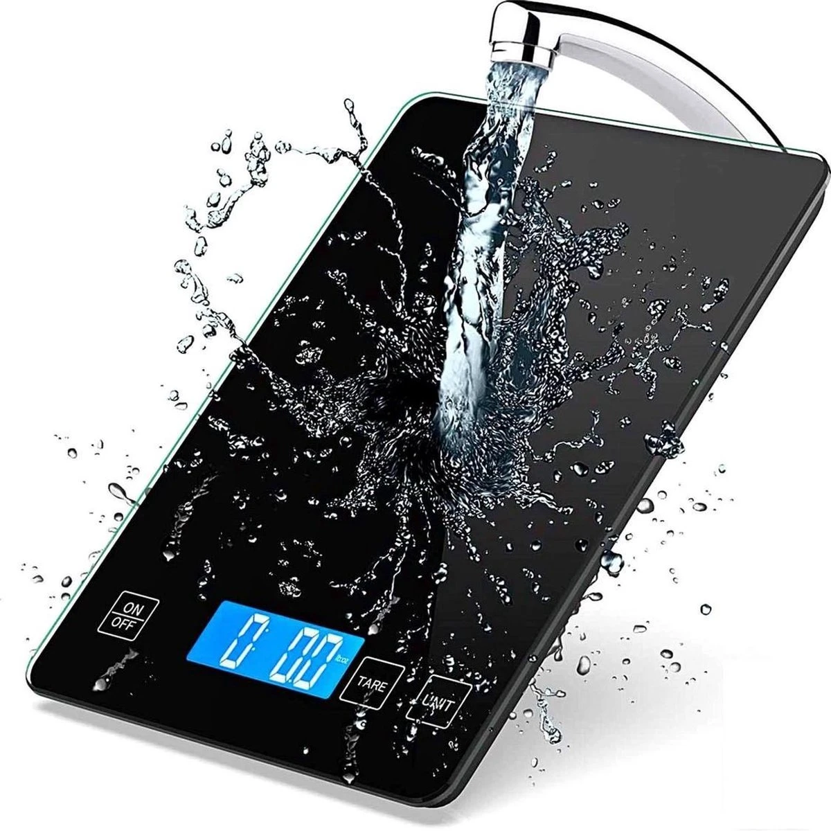 Hermanos® Digitale Precisie Keukenweegschaal - Weegschaal Keuken - 1 Gr Tot 15 Kg - Tarra Functie - Bluetooth Met Voedingsapp - Incl. Batterijen - Zwart 2 Hermanos® Digitale Precisie Keukenweegschaal - Weegschaal Keuken - 1 Gr Tot 15 Kg - Tarra Functie - Bluetooth Met Voedingsapp - Incl. Batterijen - Zwart - Afbeelding 2