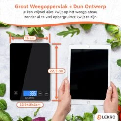 Lekro Digitale Precisie Keukenweegschaal – Weegschaal Keuken - USB Oplaadbaar - 1gr Tot 15kg – Tarra Functie - Zwart 12 Lekro Digitale Precisie Keukenweegschaal – Weegschaal Keuken - USB Oplaadbaar - 1gr Tot 15kg – Tarra Functie - Zwart -Merkloos Verkoopwinkel 1200x1200 975