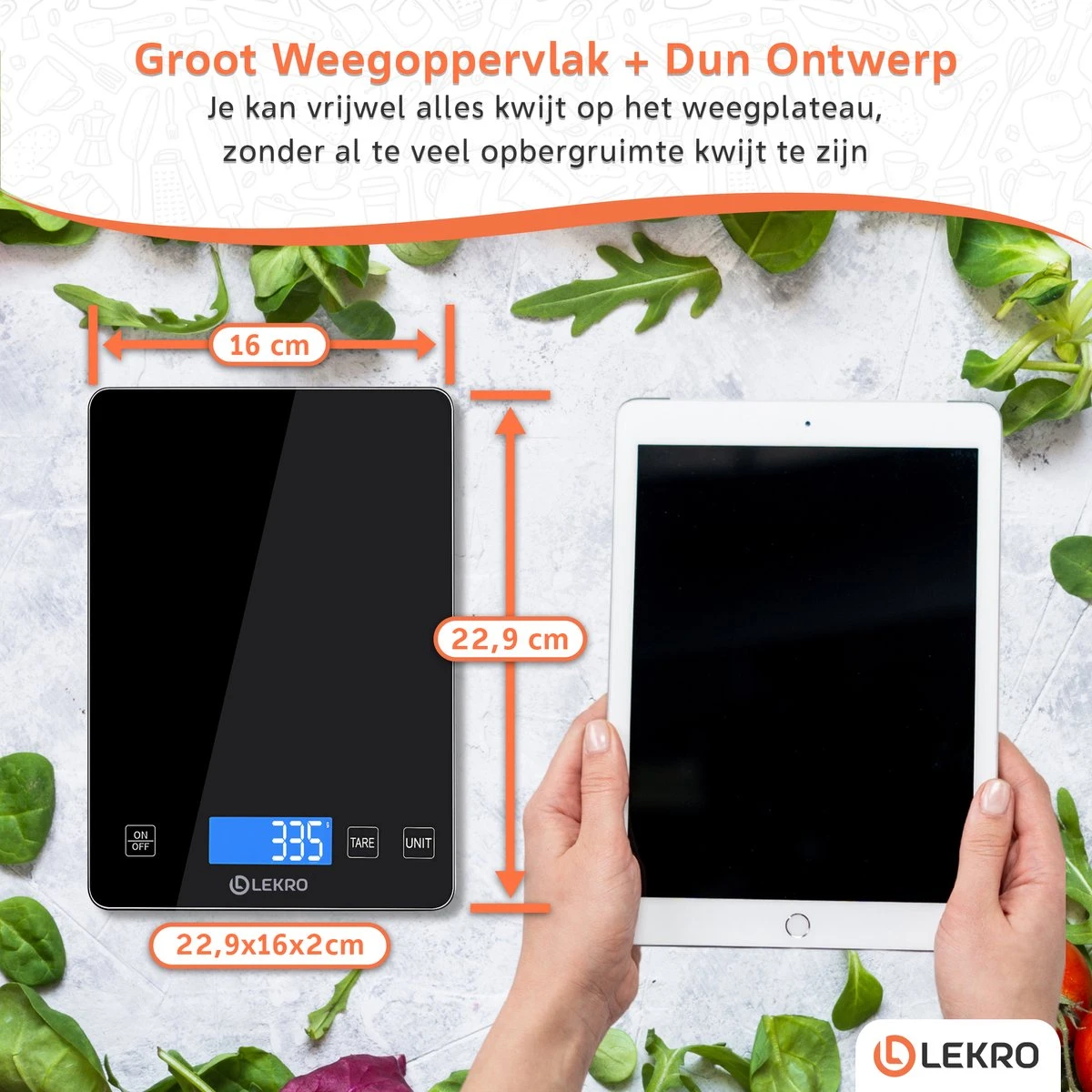 Lekro Digitale Precisie Keukenweegschaal – Weegschaal Keuken - USB Oplaadbaar - 1gr Tot 15kg – Tarra Functie - Zwart 3 Lekro Digitale Precisie Keukenweegschaal – Weegschaal Keuken - USB Oplaadbaar - 1gr Tot 15kg – Tarra Functie - Zwart - Afbeelding 3