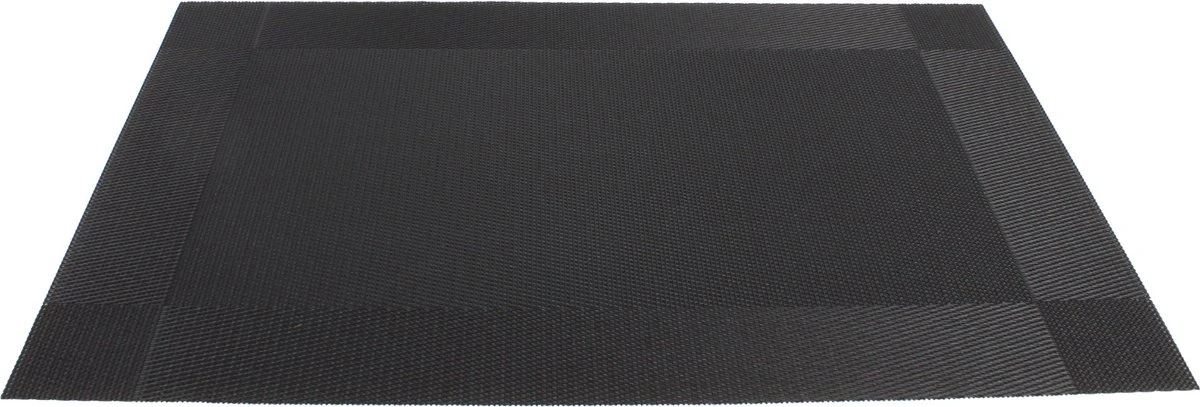 Four Love Placemats Kunststof - Kleur Zwart - Set Van 6 Stuks - Anti Slip Tafelbeschermer - Tafeldecoratie - Housewarming Cadeau - 45 X 30 Cm 2 Four Love Placemats Kunststof - Kleur Zwart - Set Van 6 Stuks - Anti Slip Tafelbeschermer - Tafeldecoratie - Housewarming Cadeau - 45 X 30 Cm - Afbeelding 2