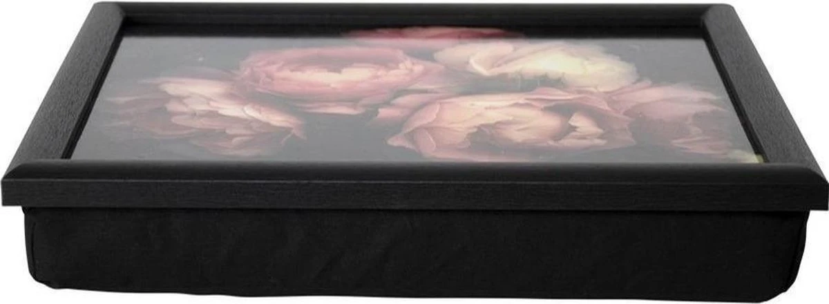 Merkloos Schootkussen/laptray Zwart Met Vintage Pioenrozen Print 33 X 43 Cm - Botanisch - Schoottafel - Dienblad Voor Op Schoot 2 Merkloos Schootkussen/laptray Zwart Met Vintage Pioenrozen Print 33 X 43 Cm - Botanisch - Schoottafel - Dienblad Voor Op Schoot - Afbeelding 2