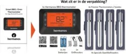 Hermanos® Digitale BBQ Thermometer Draadloos - Keukenthermometer - Bluetooth Met App - 4 Sondes - Magneet - Incl. Batterijen -Merkloos Verkoopwinkel 1200x522