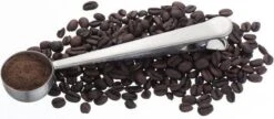 Maatschepje Met Afsluitclip - Koffie Lepel – Afdichting – Espresso Schep – Thee En Koffie – RVS - Zilver Kleurig -Merkloos Verkoopwinkel 1200x526