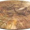 Merkloos 6x Ronde Placemat/onderlegger Boomstam Print 38 Cm - Tafeldecoratie Onderleggers Houtlook - Houtprint Placemats 6 Stuks