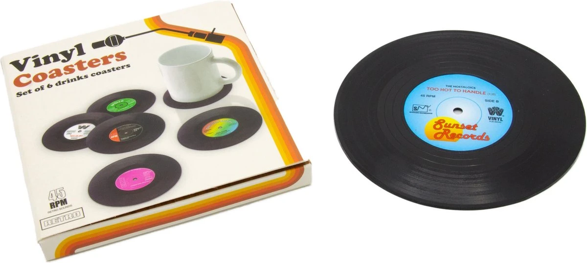 Merkloos Vinyl Platen Onderzetters Voor Glazen | LP Onderzetters (6 Stuks) | Onderzetters Met Anti-slip 6 Merkloos Vinyl Platen Onderzetters Voor Glazen | LP Onderzetters (6 Stuks) | Onderzetters Met Anti-slip - Afbeelding 6