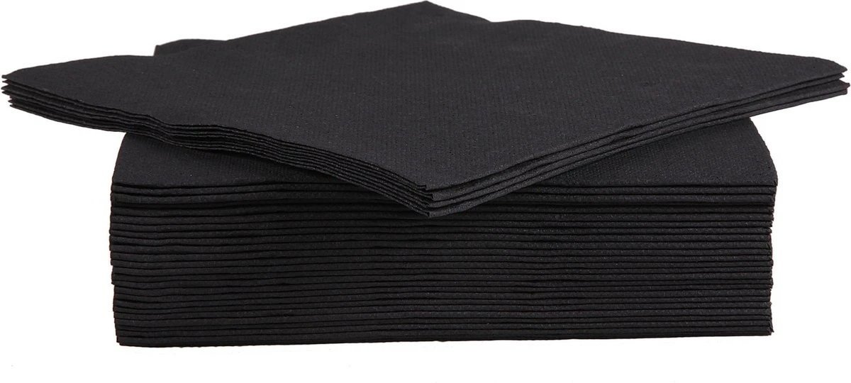 Cosy&Trendy For Professionals Servet - Papier - 38 Cm - Zwart - Set-40 3 Cosy&Trendy For Professionals Servet - Papier - 38 Cm - Zwart - Set-40 - Afbeelding 3