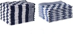 Merkloos Theedoeken En Keukendoeken Set - 6 Theedoeken - 6 Keukenhanddoeken - Blauw -Merkloos Verkoopwinkel 1200x567