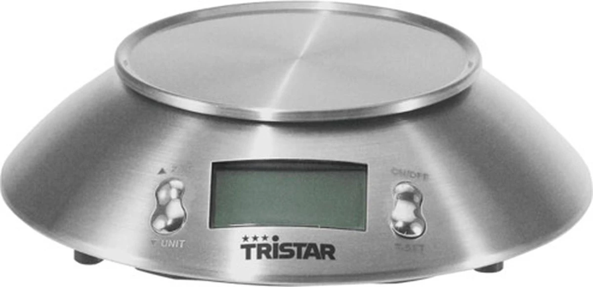 Tristar KW-2436 Keukenweegschaal – Weegschaal Keuken Met Afneembare Kom - 2.5 Liter – Tot 5 Kilogram - RVS 5 Tristar KW-2436 Keukenweegschaal – Weegschaal Keuken Met Afneembare Kom - 2.5 Liter – Tot 5 Kilogram - RVS - Afbeelding 5