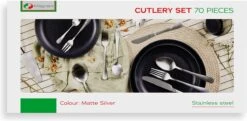 Magani - Zilveren Bestekset - Roestvrij Staal - 70-delig - Voor Acht Personen - PVD Coating -Merkloos Verkoopwinkel 1200x590