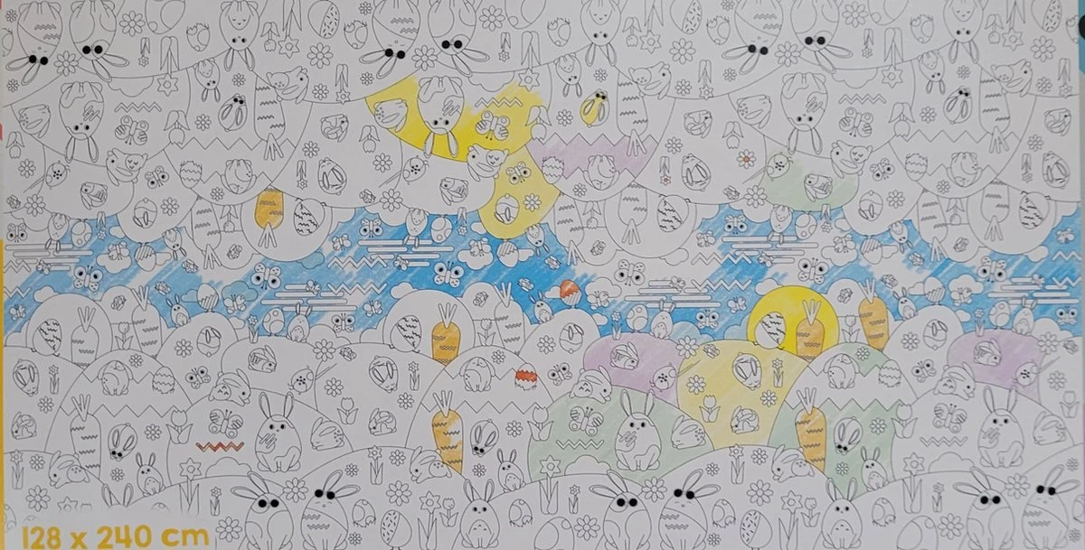 Merkloos Paas Inkleur Tafelkleed - Paaskleed Om In Te Kleuren Met Pasen - 128x240 Cm -leuk Voor Kinderen 2 Merkloos Paas Inkleur Tafelkleed - Paaskleed Om In Te Kleuren Met Pasen - 128x240 Cm -leuk Voor Kinderen - Afbeelding 2