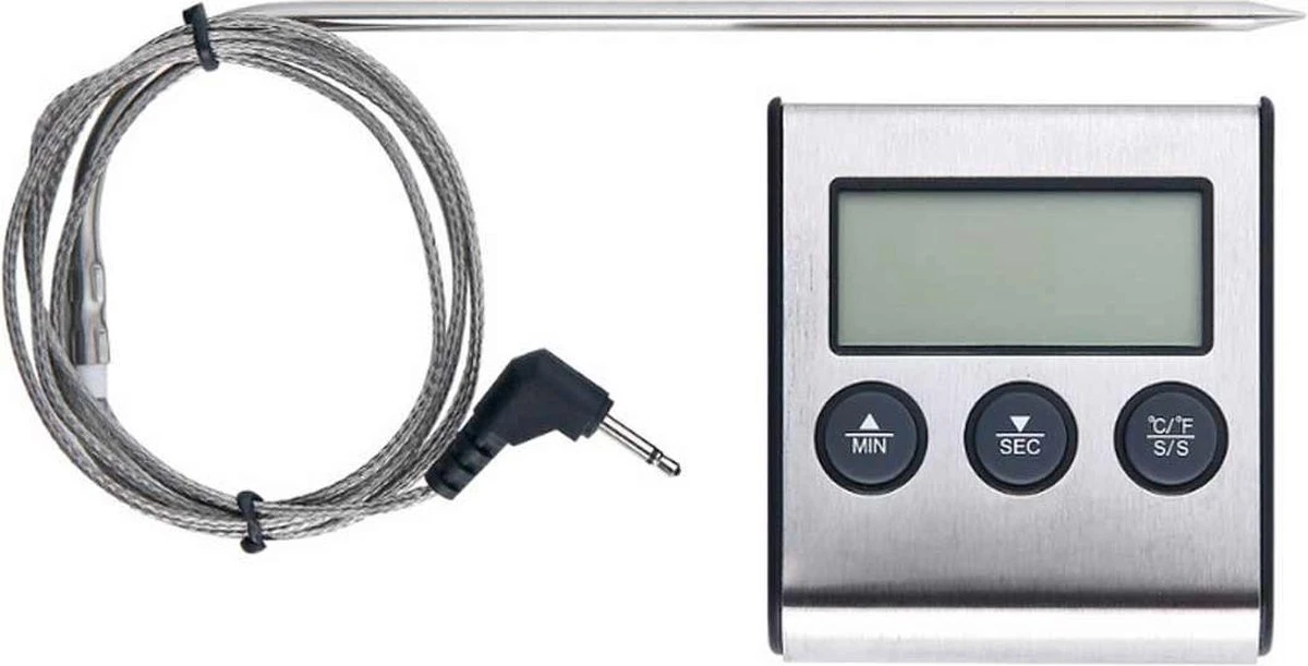 Imtex- Digitale Vlees Thermometer Met Timer - RVS - Keukenthermometer 2 Imtex- Digitale Vlees Thermometer Met Timer - RVS - Keukenthermometer - Afbeelding 2