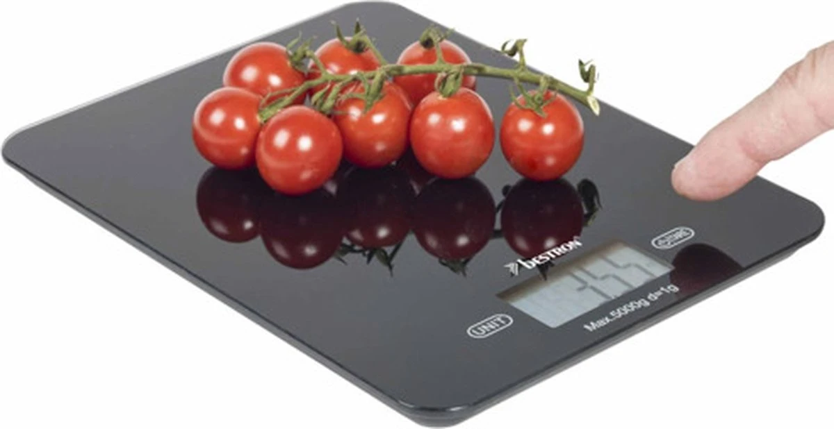 Bestron Digitaale Keukenweegschaal Met LCD-display, Voor Tot 5 Kg, Inclusief Batterijen, Kleur: Zwart 6 Bestron Digitaale Keukenweegschaal Met LCD-display, Voor Tot 5 Kg, Inclusief Batterijen, Kleur: Zwart - Afbeelding 6