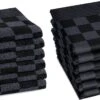 DDDDD Keukenset Antraciet - 6x Keukendoek 55x50 Cm + 6x Theedoek 65x65 Cm - Barbeque