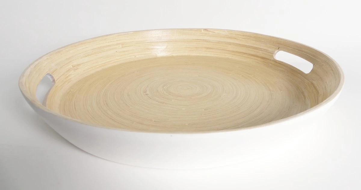 Dienblad/serveerblad Rond D42 Cm Bamboe Wit Met Handvaten - Serveerbladen, Dienbladen & Keukenbenodigdheden 5 Dienblad/serveerblad Rond D42 Cm Bamboe Wit Met Handvaten - Serveerbladen, Dienbladen & Keukenbenodigdheden - Afbeelding 5