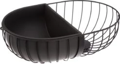 Fruitschaal/fruitmand Metaal Met Inzetbakje Zwart 30 X 20 Cm - Fruitschalen/fruitmanden - Draadmand Van Metaal