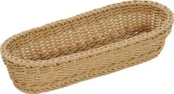 Merkloos Gevlochten Stokbrood Broodmand Langwerpig 41 X 16 X 7 Cm - Tafel Dekken - Stokbroodmanden/stokbroodschalen - Broodmanden