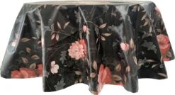 Merkloos Rond Tafelzeil - Ø 140 Cm - Roses - Zwart -Merkloos Verkoopwinkel 1200x651