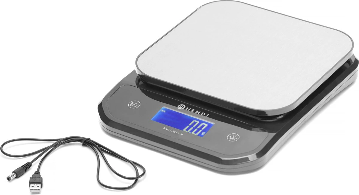 Hendi - Precisie Keukenweegschaal - Tot 10 KG - Waterproof - Oplaadbaar Via USB 1 Hendi - Precisie Keukenweegschaal - Tot 10 KG - Waterproof - Oplaadbaar Via USB