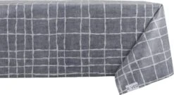 Raved Tafelzeil Vierkantjes 140 Cm X 200 Cm - Grijs - PVC - Afwasbaar