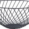 Excellent Houseware Metalen Fruitmand/fruitschaal Zwart Rond 25 Cm - Fruitschalen/fruitmanden - Draadmand