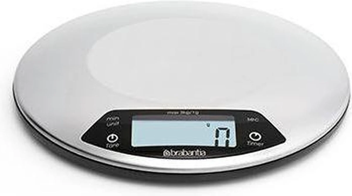 Brabantia Profile Keukenweegschaal - Rond - Met Kookwekker - RVS 5 Brabantia Profile Keukenweegschaal - Rond - Met Kookwekker - RVS - Afbeelding 5